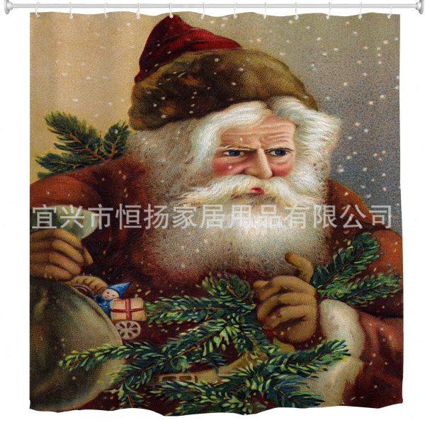 【3D数码印花】 暗帝雪花圣诞树 涤纶浴帘加厚,淘宝优惠券,粉丝福利购,淘宝优惠卷