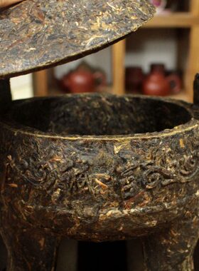 茶工艺雕开业礼品茶普洱创意鼎摆件面中式办公室桌商务酒柜装饰品