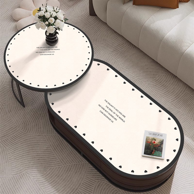 2024年新款长椭圆形桌垫简约客厅餐桌桌布防水防油防烫Z皮革茶几 - 图0