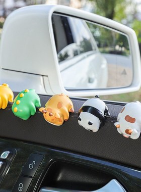 汽车内中控屏趴趴摆件柴犬车饰情C绪稳定神器治愈系显示屏幕装饰