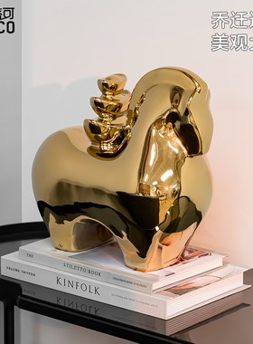 马上有钱c酒柜电视柜客厅办公室轻奢高档新中式开业乔迁礼物博古