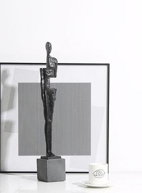 意式极简抽象人物半身雕塑样板房摆件办公室书柜桌面软装饰工艺品