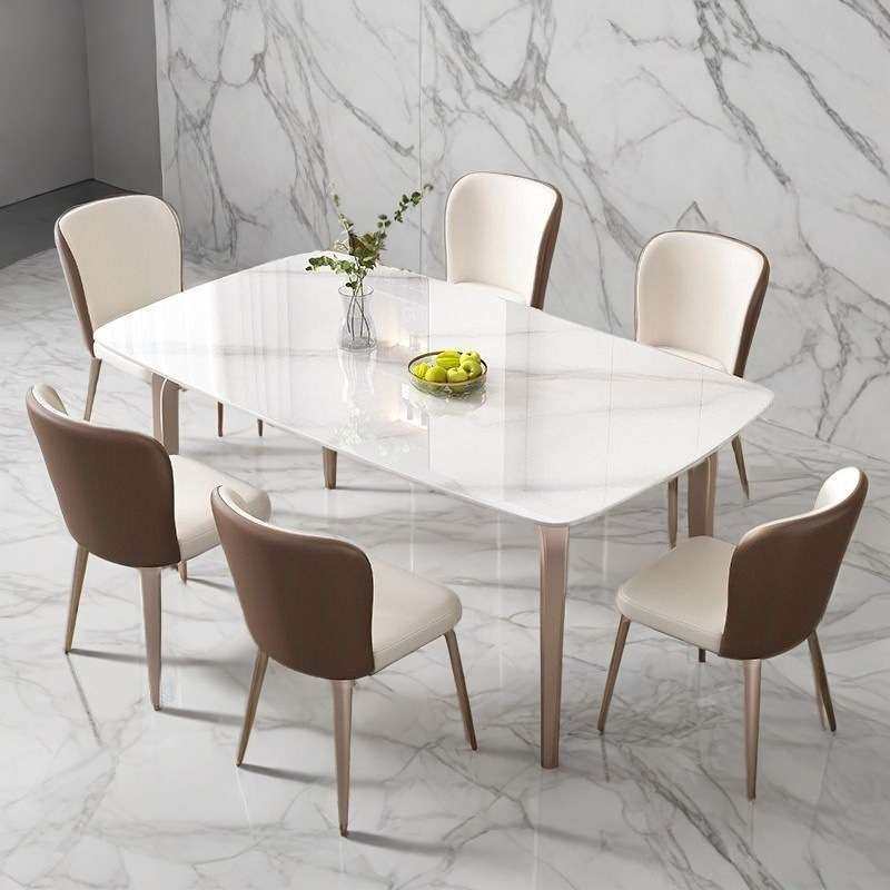 岩板餐桌椅组合意式轻奢饭桌桌子家用现代简约小户型长方形西餐桌,淘宝优惠券,粉丝福利购,淘宝优惠卷