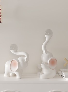 大象水晶a球摆件一对客厅玄关酒柜电视柜家居软装饰品招财乔迁礼