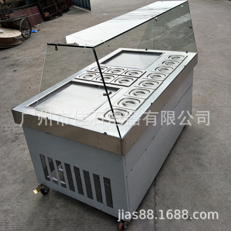 110V 双方锅炒冰机 Fried ice cream machine 泰国炒冰淇淋机厂家 - 图2