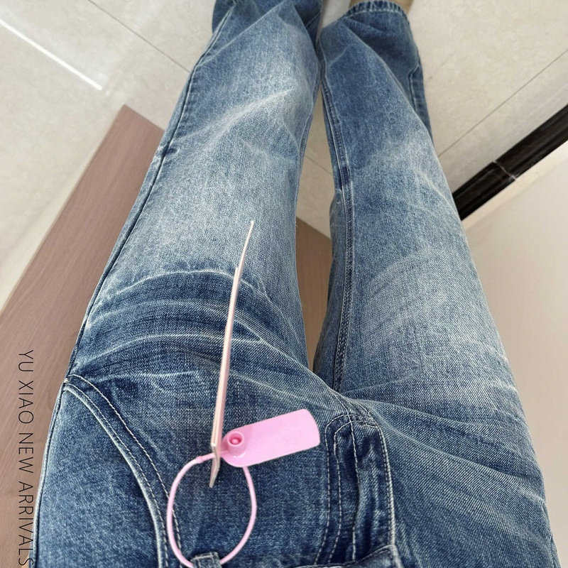 复古不贴腿微喇牛仔裤女秋冬加绒宽松大码胖mm显瘦梨形身材阔腿裤,淘宝优惠券,粉丝福利购,淘宝优惠卷