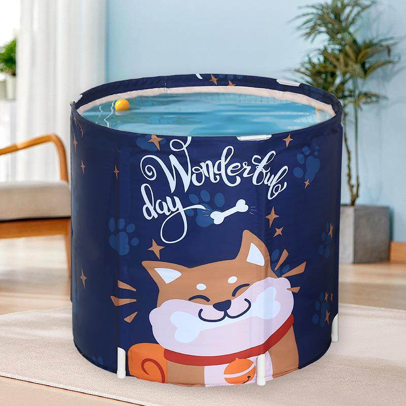 折叠泡澡桶蓝色星空冰浴桶夹棉家用宝宝澡盆洗澡人家泡脚桶免充气,淘宝优惠券,粉丝福利购,淘宝优惠卷