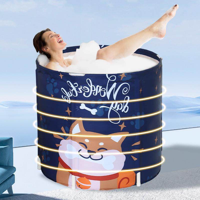 折叠泡澡桶蓝色星空冰浴桶夹棉家用宝宝澡盆洗澡人家泡脚桶免充气,淘宝优惠券,粉丝福利购,淘宝优惠卷