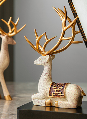 新中式一鹿有你红酒架摆件家居A酒柜电视柜客厅餐桌装饰品乔迁礼