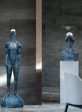 样板房人物雕塑装饰酒店大堂售楼处家I居客厅电视柜陈设艺术摆件