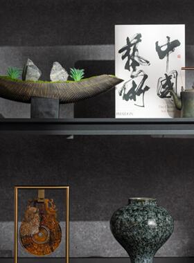 中式禅意古风茶壶扇子装饰品客厅酒柜玄关样板房高端宋代美学摆件