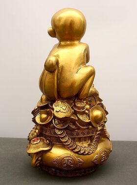铜猴子家居摆件十二生肖猴摆件铜猴金猴黄铜金属猴猴子送宝献宝
