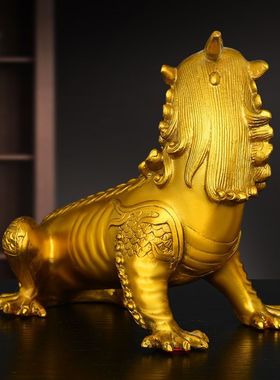 纯铜谛听摆件九华山地藏王坐骑独角神兽客厅办公室装饰铜貔貅地听