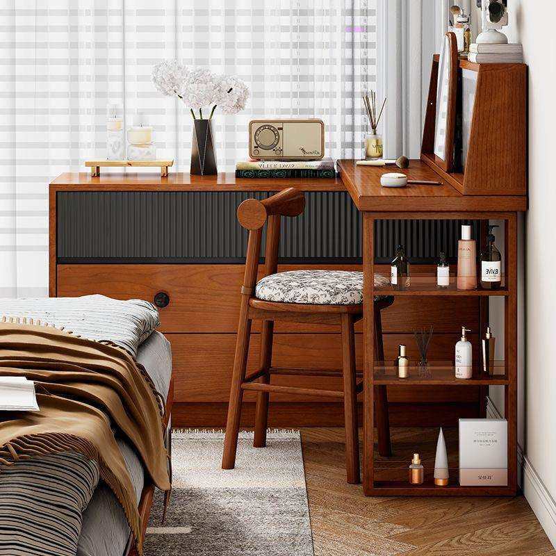 中古实木化妆桌斗柜梳妆台一体柜小户型卧室床尾转角拉伸柜复古风,淘宝优惠券,粉丝福利购,淘宝优惠卷