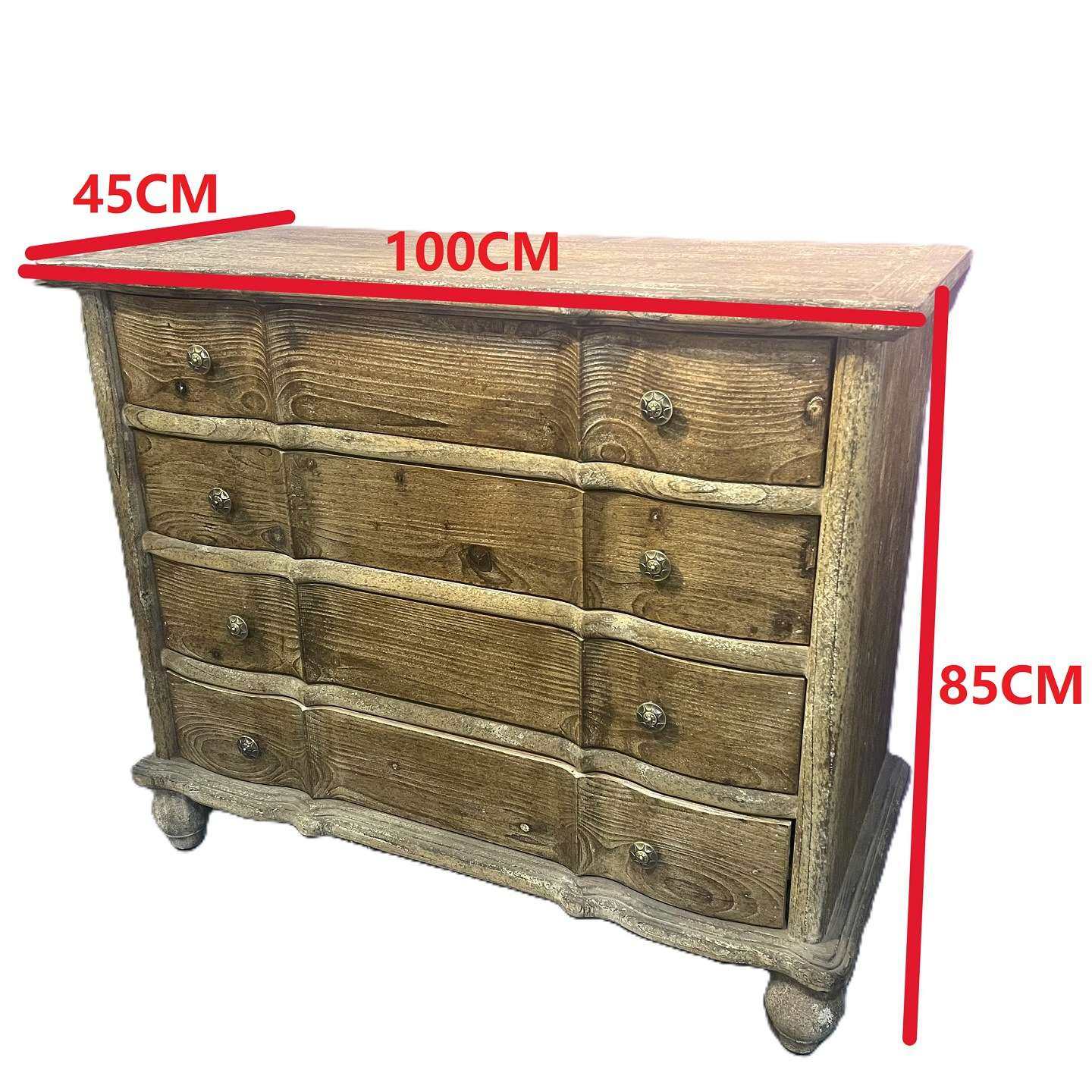 美式乡村实木四斗柜法式展示柜中古原木储物柜靠墙收纳柜客厅卧室,淘宝优惠券,粉丝福利购,淘宝优惠卷