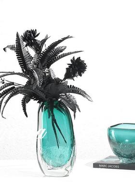 简约现代玻璃插干花瓶花器摆件餐桌面样板房间客厅茶几柜软装饰品