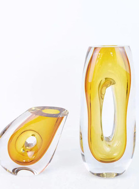 现代轻奢塔型水晶花器摆件样板间样品屋展示中心酒店饭厅U别墅高