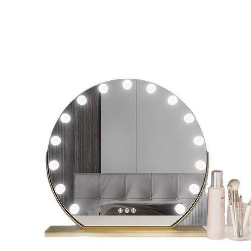 厂家现货化妆镜子带灯台式半圆led美妆镜卧室桌面镜子梳妆镜 - 图3