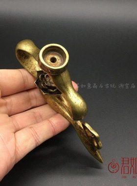 复古黄铜祥云莲花倒流香摆件做旧全铜云形状创意香架子香托熏香炉