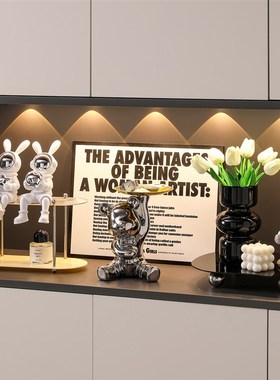 现代入户门玄关装饰品摆件轻奢高档鞋柜H收纳客厅电视柜高级感软