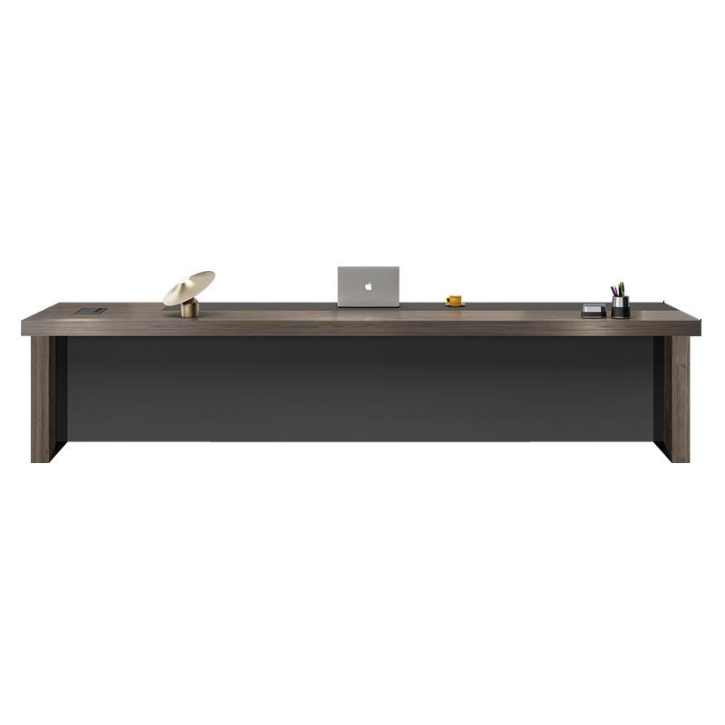 老板办公桌现代简约双柜老板桌总裁经理桌板式大班台新款现代简约 - 图3