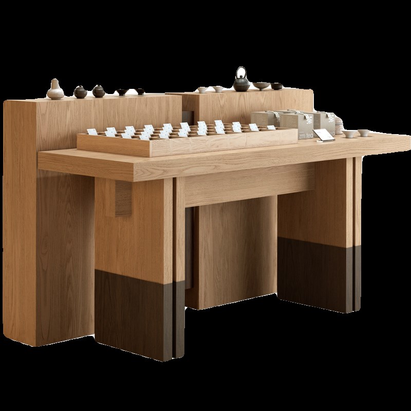 流水台展示桌f文创茶具中岛台陶瓷展览特产商品礼物陈列柜中间摆 - 图3