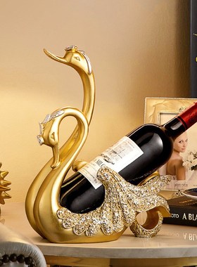创意情侣天鹅摆件红酒架欧式x葡萄酒瓶架客厅餐桌酒柜装饰品摆设