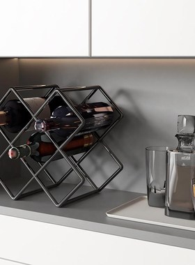 红酒架轻奢现代简约酒柜置物架摆件葡H萄酒架展示架酒架托实用客