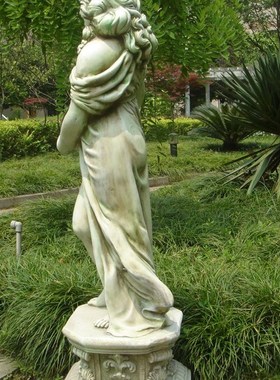 欧式玻璃钢人物雕塑m艺术品客厅户外落地摆设可定制作抱罐仕女底