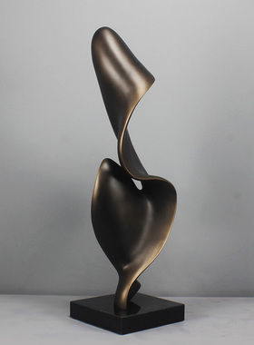 现代抽象艺术摆设软装饰品玻璃钢家居H售楼处客厅样板间摆创意摆