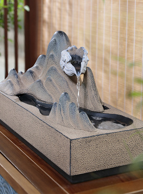 桌面流水摆件新中式客厅玄关办公室茶室山水装饰T循环水景招财喷