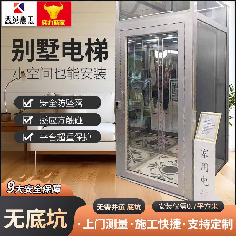 家用电梯别墅曳引式电梯复式阁楼室内外升降机小型无地坑电梯 - 图1