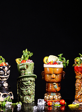 酒吧TIKI杯个性夏威夷鸡尾酒杯创意陶瓷杯提基杯 鬼脸杯TIKI MUG