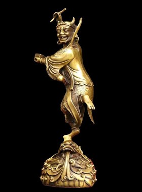 纯铜魁星点斗摆件魁星踢斗铜像家居客厅书房电视柜装饰.品书桌摆