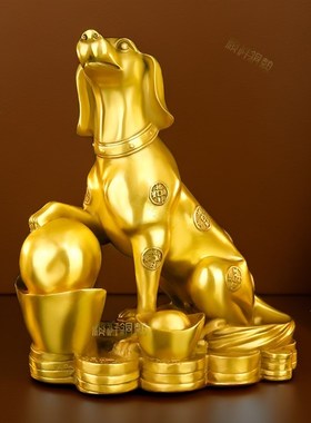 铜狗摆件纯铜西北缺角生肖狗v补角生肖狗家居客厅装饰金属狗工艺