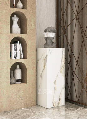 客厅落地花架摆件l饰品石头底座大气上档次沙发电视柜旁边大型大