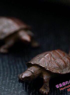 小铜手工物件 纯铜茶宠紫小摆件乌龟龟茶道实心仿古寿