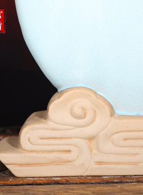 摆件品满高档送礼玄关钧办公室装饰家居如意陶瓷圆品瓷博古架工艺