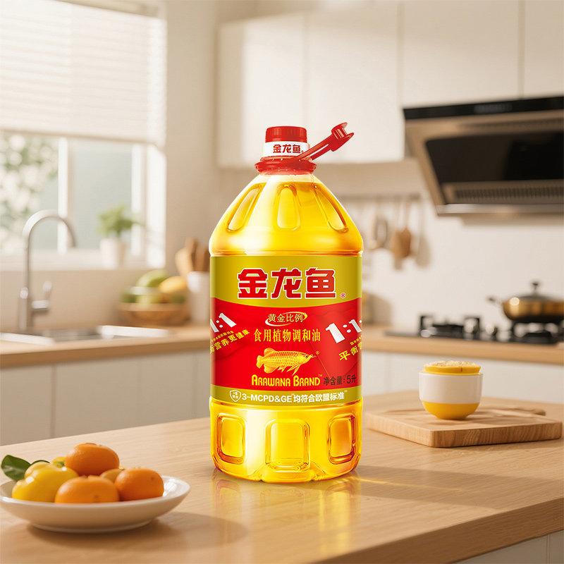 金龙鱼黄金比例调和油5L桶装家用食用油大桶植物调和油5升植物油,淘宝优惠券,粉丝福利购,淘宝优惠卷