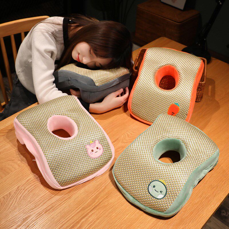 夏季凉席趴睡枕办公室午睡小枕头小学生教室N休神器儿童睡觉抱枕 - 图3