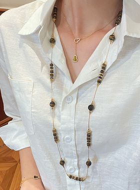 来财来财虎眼石毛衣链