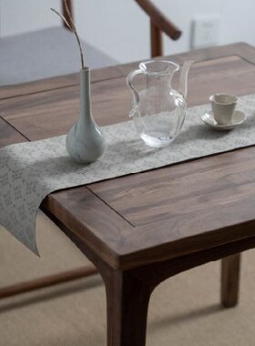 新中式四方桌黑胡桃木实木茶书桌棋牌餐厅阳台小户型八仙桌