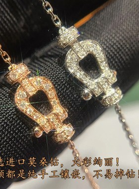 2025新款马蹄扣手链女满钻钢丝手绳本命年红O绳幸运航海扣情侣手