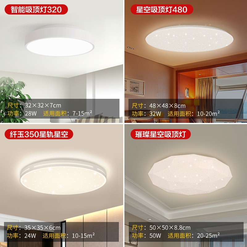 小米Yeelight智能LED吸z顶灯具简约现代卧室客厅阳台书房间圆形灯 - 图0