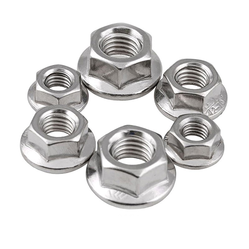 304不锈钢/碳钢/镀锌/镀镍六角法兰F螺母/防滑带垫螺帽/法兰面螺 - 图3