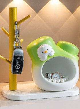创意趣味入户门口放钥o匙收纳玄关摆E件客厅桌面家居装饰品乔迁礼