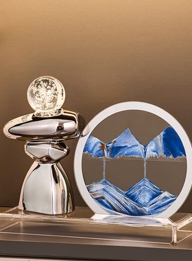 高级感时来运转流沙画摆件电视柜C酒柜子玄关客厅高档装饰品办公