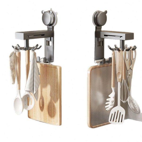 强力吸盘八爪鱼挂钩架铲子勺子置物架免打孔锅铲菜板收纳厨房旋转,淘宝优惠券,粉丝福利购,淘宝优惠卷