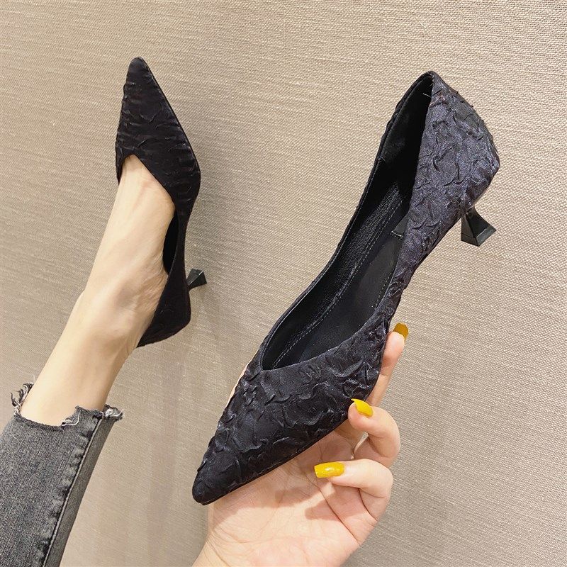 法式高跟鞋单鞋3cm低跟软底工作女鞋久站不累脚面试上班小猫跟鞋,淘宝优惠券,粉丝福利购,淘宝优惠卷