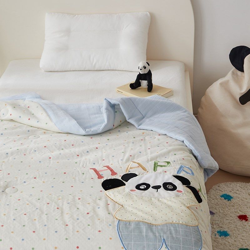 2025新款A类宝宝全棉空调被双层纱贴布绣大豆婴儿童夏凉被子被芯,淘宝优惠券,粉丝福利购,淘宝优惠卷